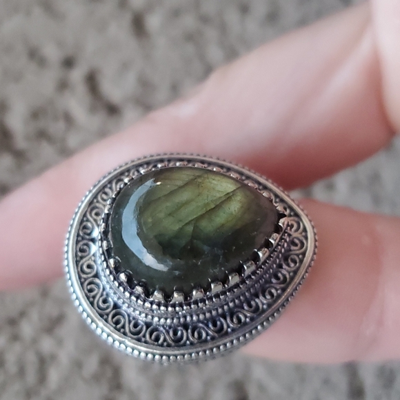 New Unique Labradorite 925 Silver Ring. - Picture 15 of 16